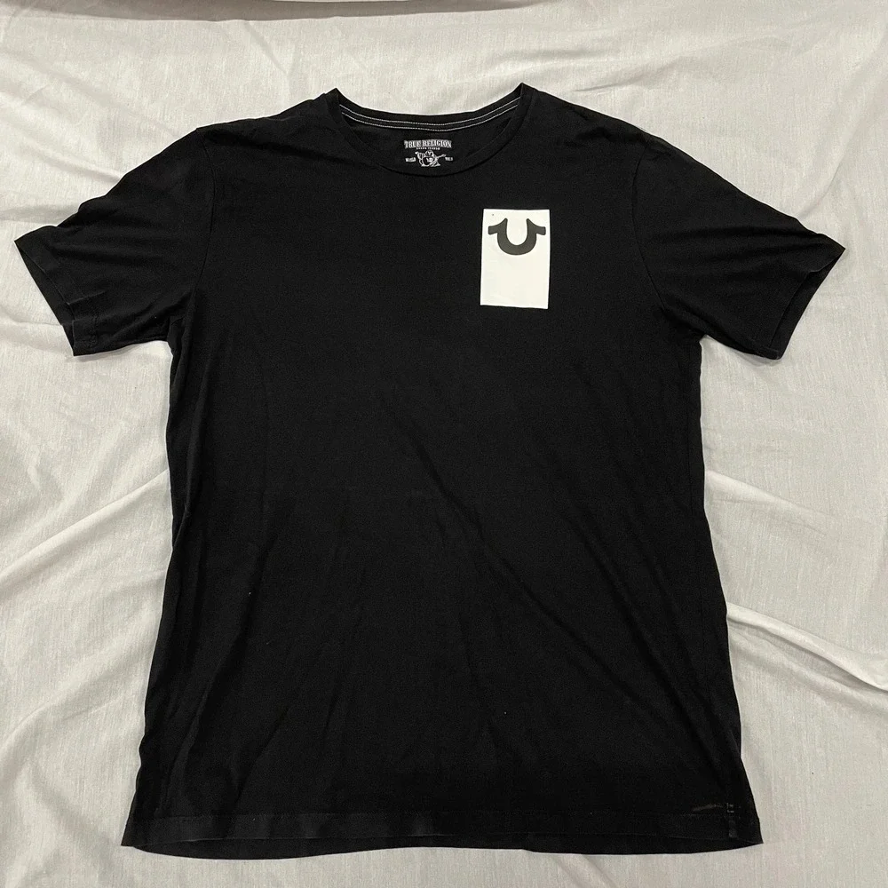 Vintage y2k true religion graphic logo t shirt double sided - mens 2XL